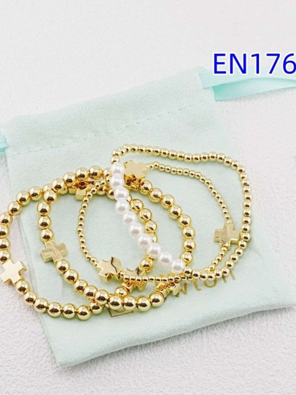 Enewton Gold Cross Bracelet Set